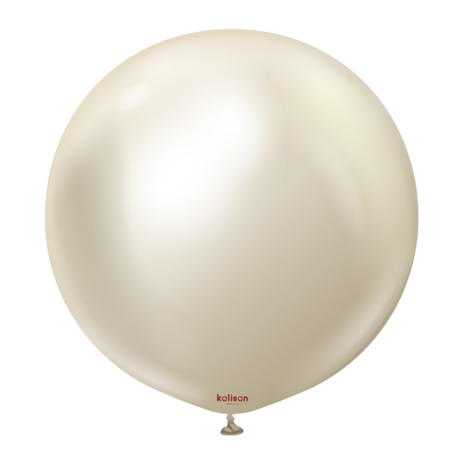 White gold chrome mirror ballon, 24 inch/60 cm