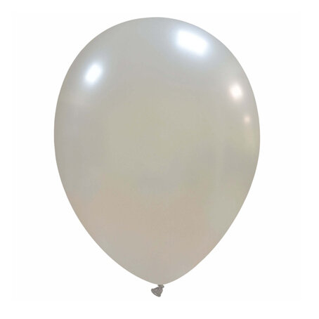 Zilver metallic ballonnen, 10 inch / 9 inch