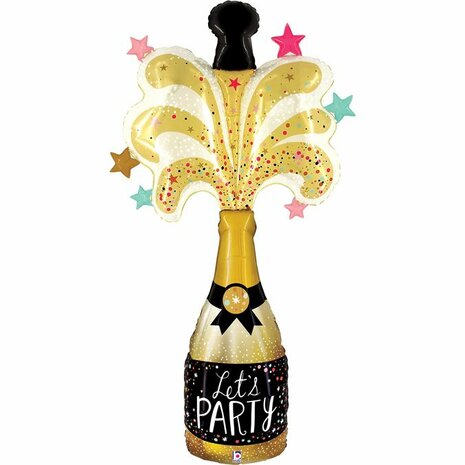minishape Party champagnefles folieballon, 14 inch