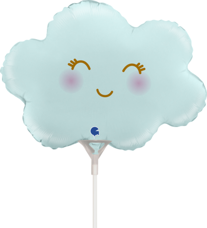 Cloud satin pastel blue mini shape, 14 inch
