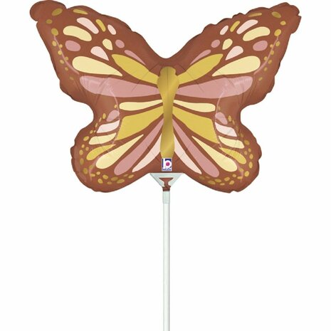 Boho butterfly vlinder mini shape folieballon, 14 inch