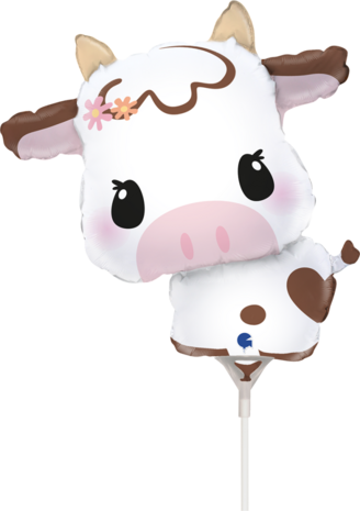 Cute Cow / Koe minishape folieballon, 14 inch