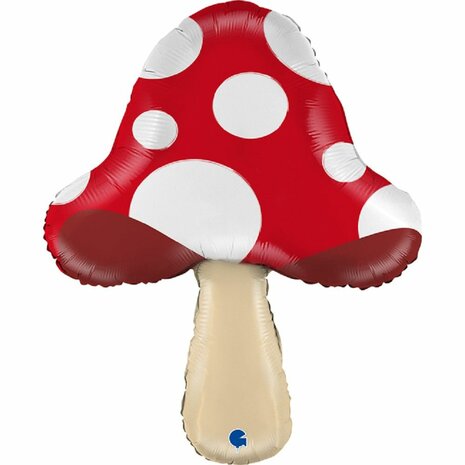 Mushroom / paddenstoel shape folieballon, 26 inch