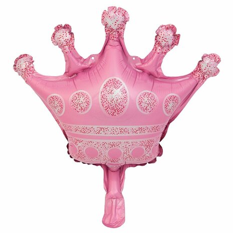 Roze kroontje minishape folioeballon 14 inch