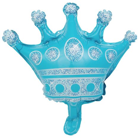 Blauw kroontje minishape folioeballon 14 inch
