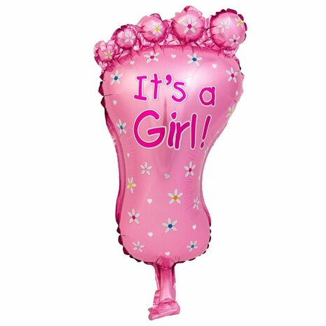 Its a Girl voetje shape folieballon, 36 cm