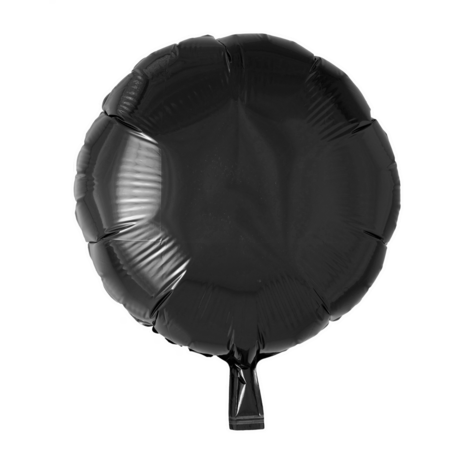 Zwart folieballon rond, 46 cm / 18 inch