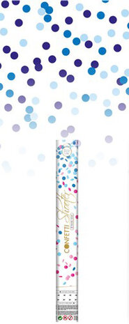 confetti kanon blauw, 40cm