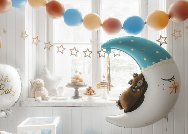 Beer op maan blauw folieballon shape, 38 inch