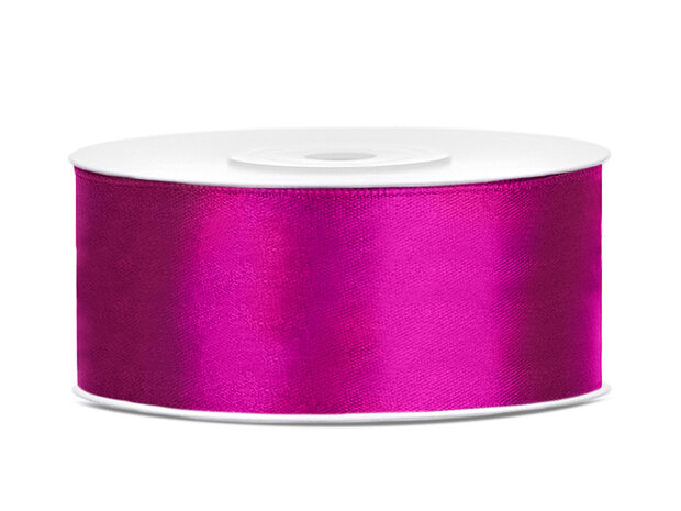 satijn lint fuchsia, 25 mm