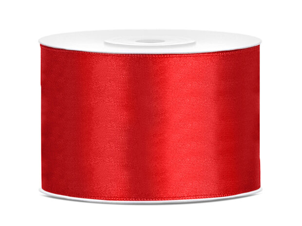 breed satijn lint rood, 50 mm