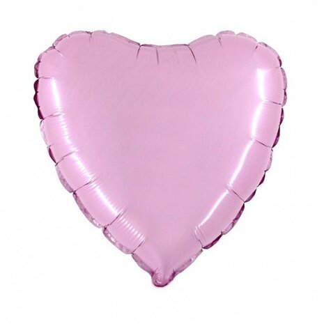 Roze folie hart, 45 cm