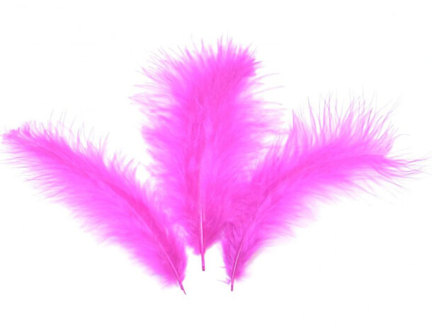 Decoratie veertjes, fuchsia, 100x