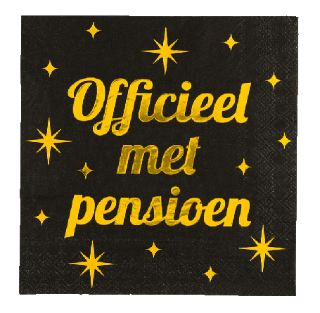 Pensioen servetten classy party, 16 stuks
