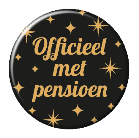 Badge Officieel met Pensioen, button,