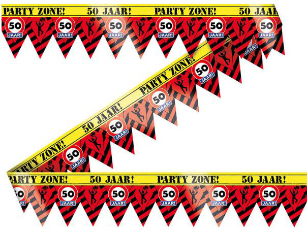 Party zone 50 jaar markeerlint, 12 m