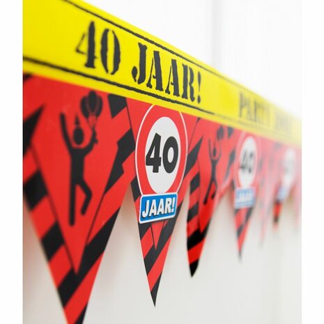 Party zone 40 jaar markeerlint, 12 m