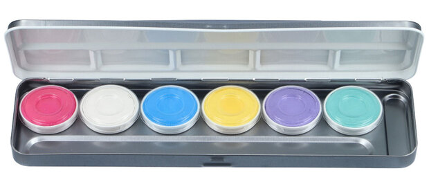 Aqua face en bobypaint palet Pastel Unicorn, 6 kleuren