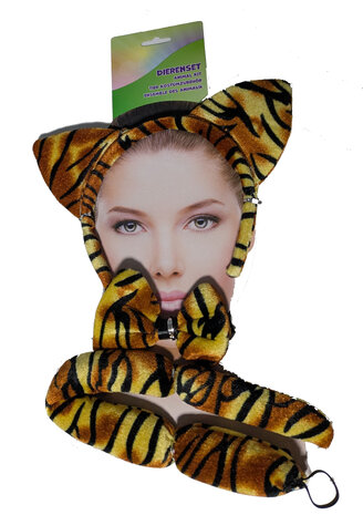 Dieren verkleedset Tijger, 3-delig