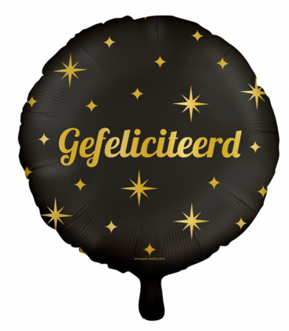 Gefeliciteerd folieballon classy party, 46cm