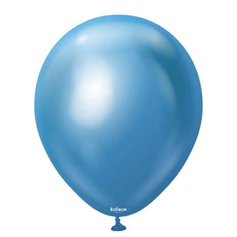 Blauw chrome mirror ballon, 18 inch/45 cm