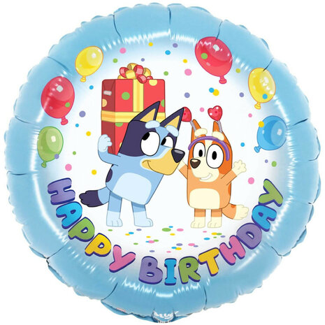 Bluey Happy Birthday folieballon 45 cm