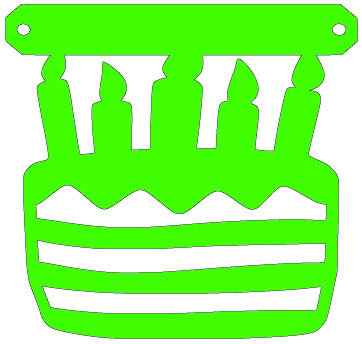 Birthdaycake / verjaardagstaart tussenstukje voor naamslinger