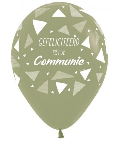 Gefeliciteerd met je Communie ballonnen Eucalyptus, 5 stuks