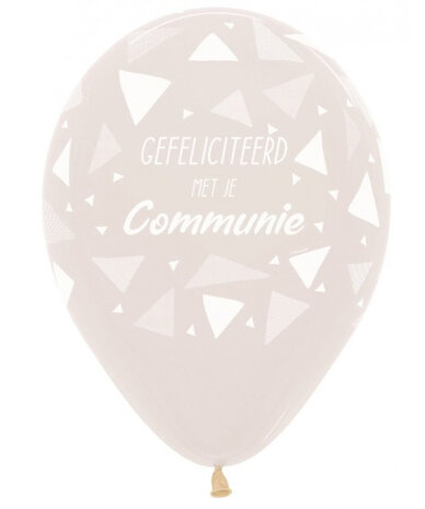 Gefeliciteerd met je Communie ballonnen crystal clear, 5 stuks