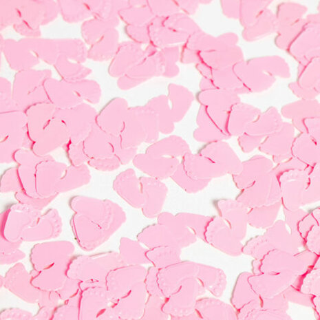 Babyvoetjes roze sierconfetti, 14 gr