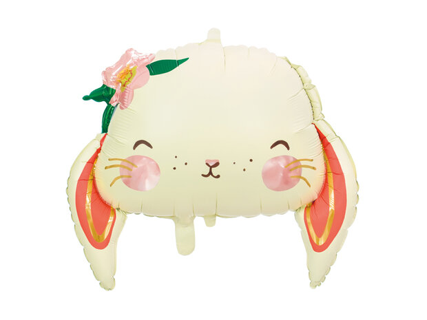 Rabbit folieballon kop, 50 cm