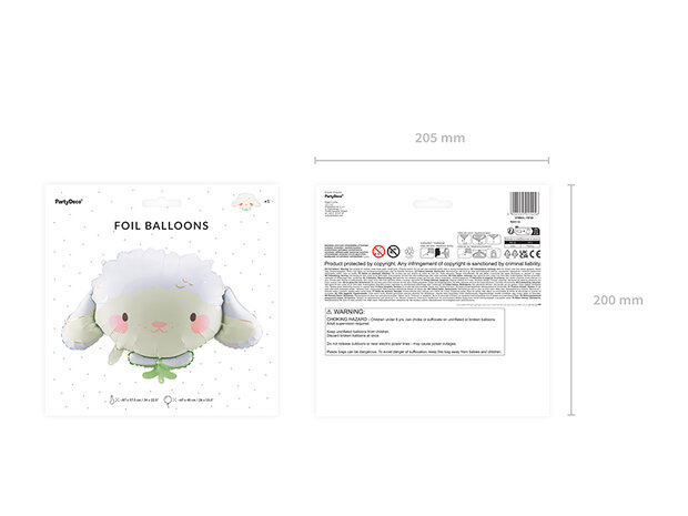Sheep folieballon kop, 67cm