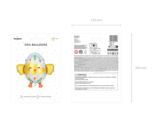 Chick folieballon shape, 57 cm