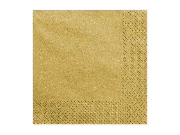Servetten metallic goud, 20 st