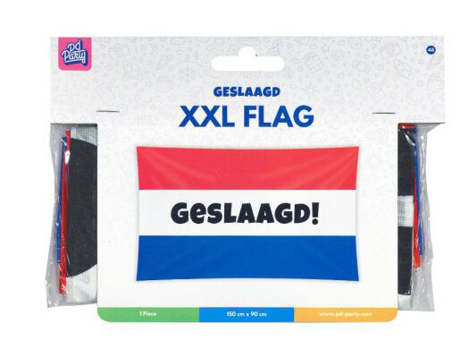 Geslaagd XXL gevelvlag, 150x90cm