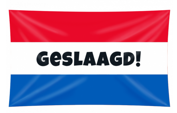 Geslaagd XXL gevelvlag, 150x90cm