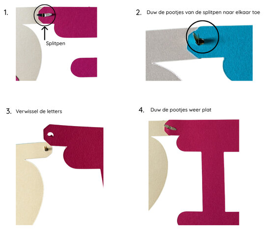 Moederdag letterslinger rood