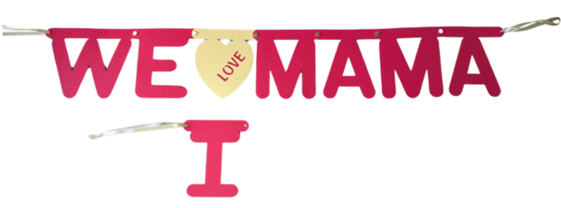 Moederdag letterslinger rood