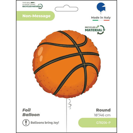 Basketbal folieballon, 18 inch