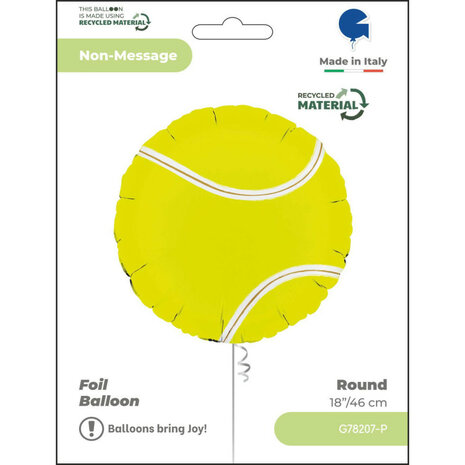 Tennis bal folieballon, 18 inch