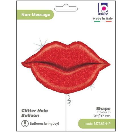 Red lips supershape folieballon, 39 inch