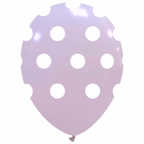 Polka dots ballonnen lilac, 30 cm