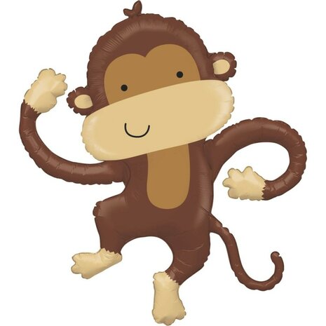 Aap / monkey shape folieballon, 85 cm
