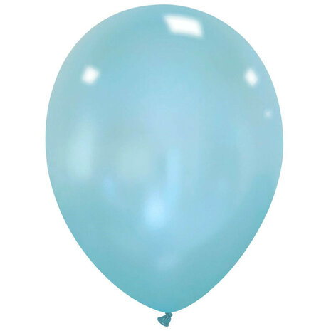 Sky blue metallic ballonnen, 10 inch / 9 inch