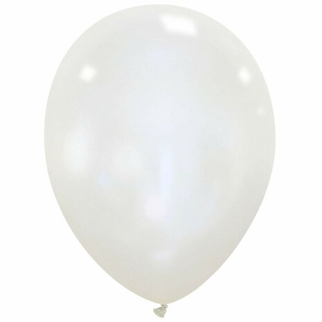 Wit metallic ballonnen, 10 inch / 9 inch