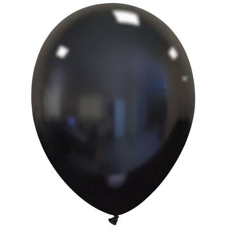 Zwart metallic ballonnen, 10 inch / 9 inch