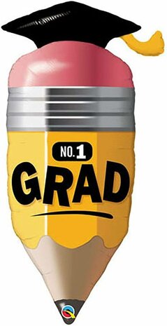Geslaagd pencil GRAD folieballon, 104 cm