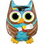 Geslaagd uil / graduation owl XL folieballon, 86 cm