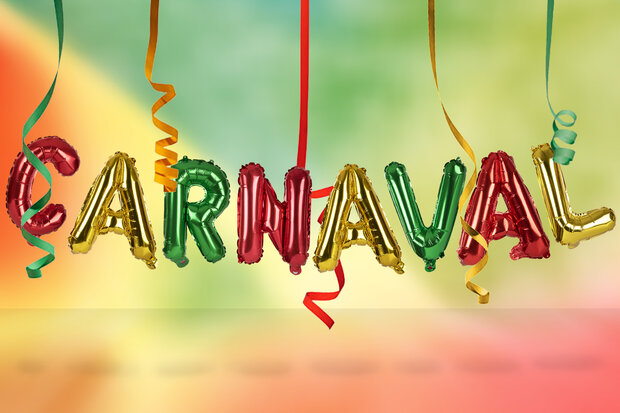 CARNAVAL letters folieballonnen, ballonnenslinger, 41 cm