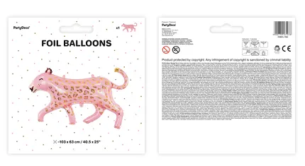 Luipaard roze-goud folieballon 103 cm